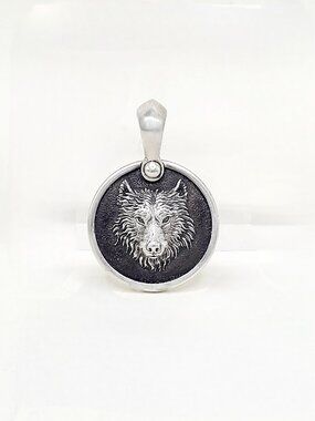 David Yurman Petrvs Wolf Amulet Pendant in Sterling Silver - 21mm